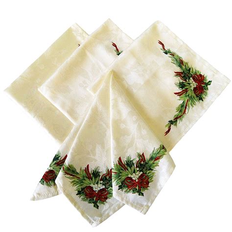 christmas metalic fabric napkins|christmas cloth napkins.